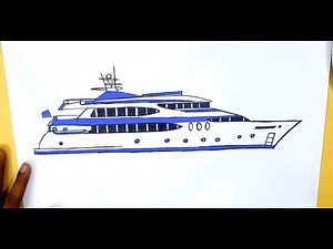 How to draw a SUPERYACHT easy