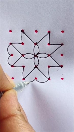 5×5 dots easy rangoli | #art #dialyrangoli #easyrangoli #kolam#rangoli
