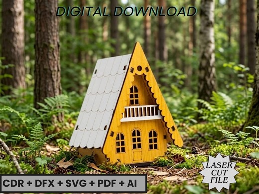 Laser Cut House Tealight Candle Holder SVG | Wooden House Lantern - Etsy