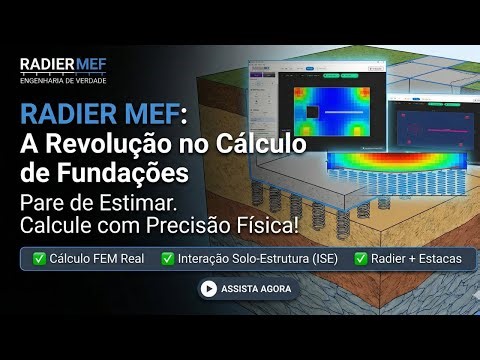 RADIER MEF | Dimensionamento de Radier por Elementos Finitos | Sistema híbrido (C/ ou S/ Estacas)