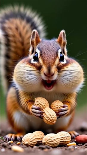 Cute Chipmunk Stuffing Cheeks with Peanuts 🐿️🥜 | Funny Animal Moment