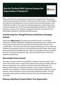 How do The Best MBA Courses Surpass the Expectations of Students - SlideServe