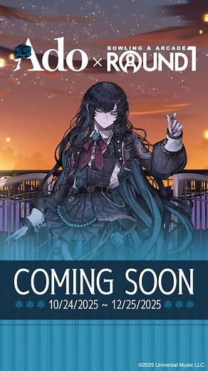 It's almost showtime ✨ Ado x Round1 is coming soon! Don't miss this exciting collab happening 10.24.2025 ~ 12.25.2025 featuring an exclusive standing coaster and limited-time food & beverages! 💙 👇 Click the link to see what's waiting for you! https://bit.ly/48H2ugC @ado1024.official #Round1USA #Ado #ADOxRound1 | Round1