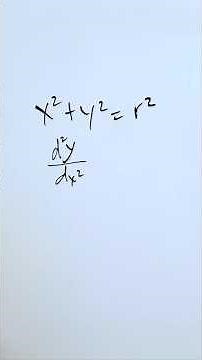 Unit circle 2nd order Derivative made easy