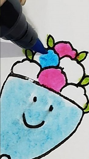 So Cute!Everyone Can Draw This! 💐Easy Colorful Flower Art Idea Step By Step #creative #drawingideas
