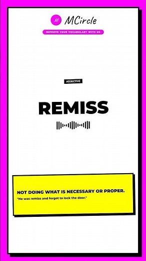 Learn English: What is Remiss? | Vocabulary Shorts