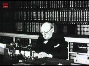 Winston Churchill announcing Germany's unconditional surrender