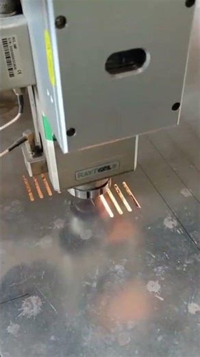 the process of perforating an iron plate using a laser #shorts