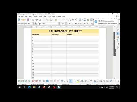 Editable and printable paluwagan list sheet