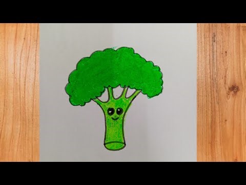 How To Draw Broccoli Easy 🥦 Veggie Series #vegetablesdrawing