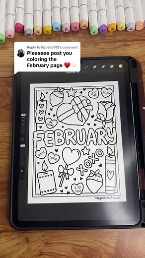 Free Valentine's Day Printable Coloring Page for iPad and Print