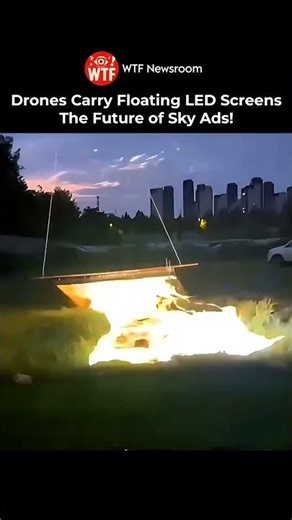 Drones Carry Floating LED Screens - The Future of Sky Ads!🚁⚡️