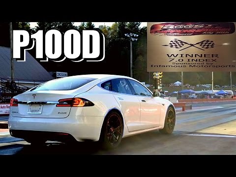 Tesla P100D Takes On Drag Car in the Racing Finals!