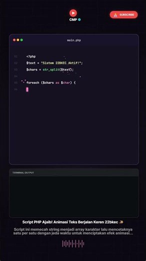 Script PHP Ajaib! Animasi Teks Berjalan Keren 22bkec ✨