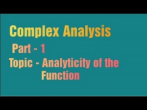 Analytic Function |Part1