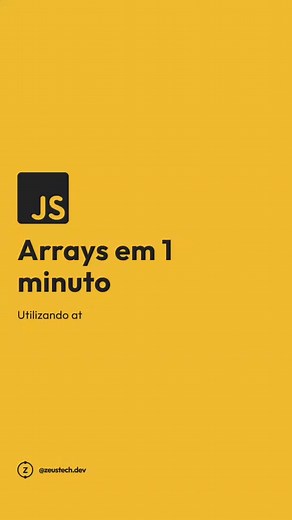 Faaala dev 👋 Se você já está estudando arrays, já usou ou conhecia o at? Nesse vídeo vamos mostrar como usar Ah, já testa aí no pc e conta pra gente o que achou 🤩 #array #javascript #length #arrayat #reels #tutorial #programador #programacao #codando