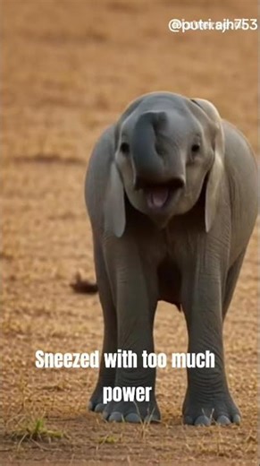 Baby Elephant Sneezing Disaster#funnyelephant#elephantsneeze