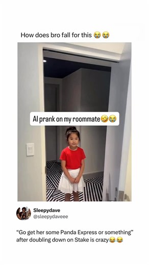 Pop Culture & Memes on Instagram: "I would fall for this too😭 This clip is part of a recent prank trend where generative AI tools are used to alter photos in convincing ways to create brief moments of confusion. In this case, AI was used to insert a young girl into an image at the apartment doorway, making it appear as if a child had unexpectedly shown up inside the home. The edited photo was then sent to a friend to trigger concern and disbelief before the prank was revealed. Unlike traditiona