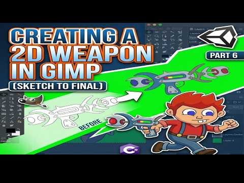 Creating a 2D Weapon in GIMP (Sketch to Final) | 2D Game Tutorial #6