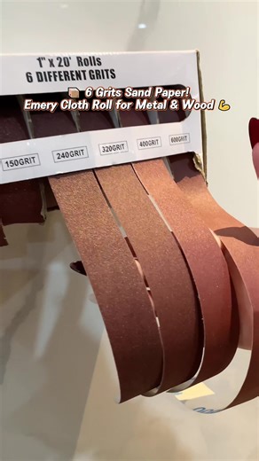🛠️ Emery Cloth Roll: 6 assorted grits! Abrasive, durable—works for metal & wood. Perfect for sanding jobs #EmeryCloth #20FootSandingRolls #SandpaperHacks #NoWasteDIY #ShopEssentials