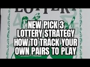 Pick 3 lottery strategy how to pick Your Own pairs to PLAY