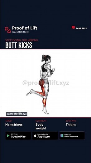 How to Do Butt Kicks — Thighs Workout 💪 | Proof of Lift