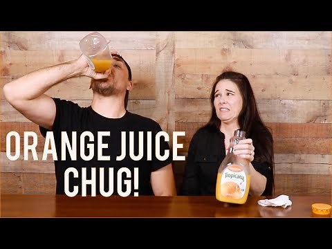 ORANGE JUICE CHUG CHALLENGE!!!