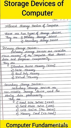 Storage Devices of Computer|Types of storage Devices in Computer