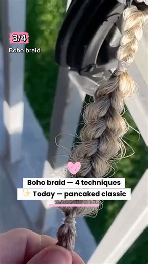 Boho Braid Series 3/4: Pancaked Classic Braid ✨ #braidtutorial #bohobraid #braidtutorial