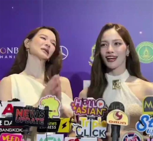 🦌 : It's our very first time being nominated for a 9Entertain Award. We are so excited that our fans kept cheering for us and submitting our names until we got nominated. I'm so happy! 😄 🐬 : I'm excited too, and also really happy that everyone supports us this much. I have to thank the Chowder and all the fans as well. 🙏😄 cr:pla_chic, norisfunbase #Nurdesoraya #TKphinyanech #TKNUR #NURTK