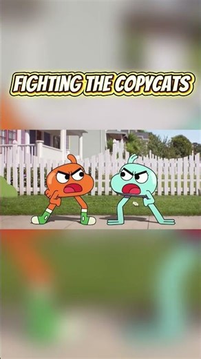 Gumball fighting the Copycats