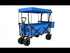 Push and Pull Collapsible Utility Wagon, Heavy Duty Folding Portable Hand Cart - Overview