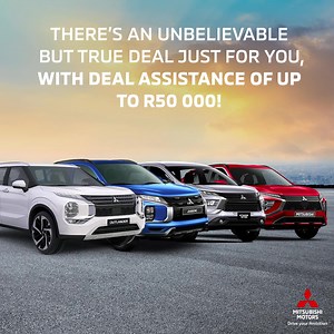 131K views · 56 reactions | With the first month of the new year drawing to a close, let’s take a moment to remind you of our fantastic deals. We have a deal to suit every lifestyle and budget. With deal assistance of up to R50 000 on various nameplates - there’s an unbelievable but true deal for you. #DriveYourAmbition #UnbelievableButTrue | Mitsubishi Motors South Africa | Facebook