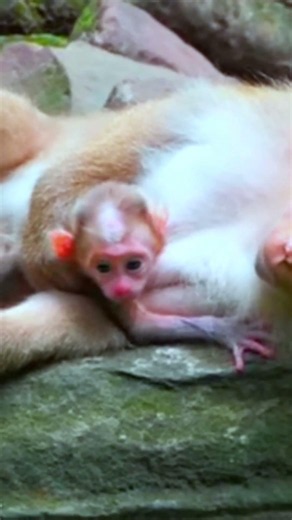 Mother monkey really love baby monkey, very good mom