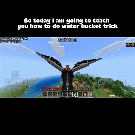 How to do water bucket trick #minecraft #minecraftsurvivalseriesepisode1 #gaming