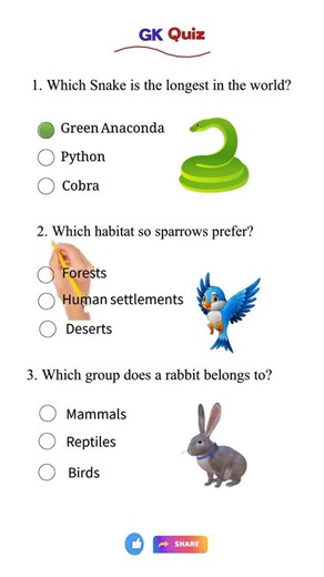 Can You Pass This Ultimate General Knowledge Quiz? 🧠 (Animal Trivia Challenge)