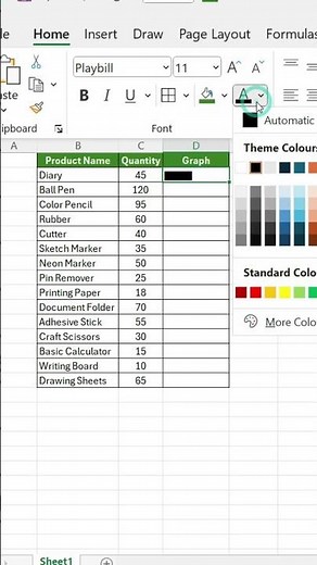Create Bar Graph In Excel.#excel #exceltips #learnexcel #spreadsheet #cheatsheets