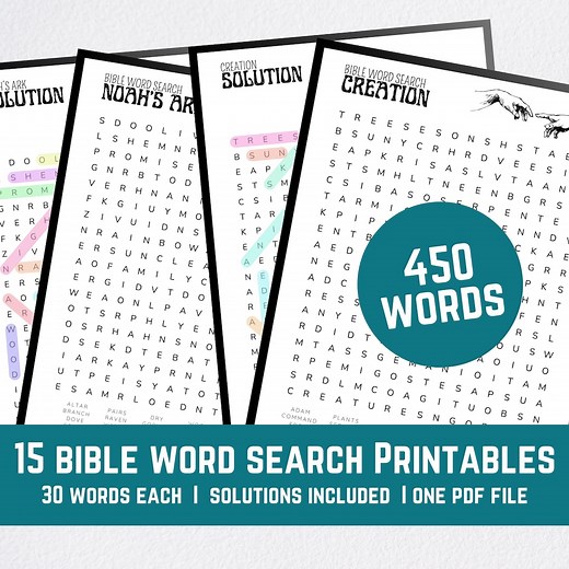 Bible Word Search Printable | Christian Puzzle | Faith-based Activity | Scripture Word Search | Religious Printable | Instant Download - Etsy