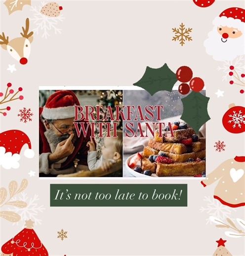 🎅 Breakfast with Santa at Fairhaven! 🎄 Monday 22nd December | 10:00am – 12:00pm | £15 per child Whilst the children are off school for Christmas break, why not join us for a magical morning of festive fun and delicious treats as Santa Claus joins us for breakfast at Fairhaven! ✨ Little ones can enjoy a create-your-own breakfast feast with waffles, toast, and pancakes served with fresh fruit and a selection of toppings and sauces, think chocolate sauce, jam, bananas, marshmallows, oranges, and 