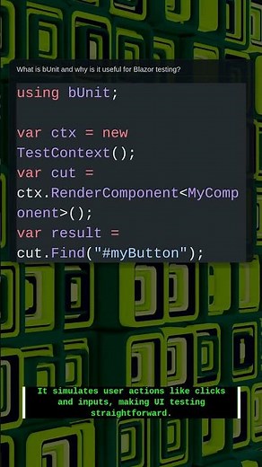 What is bUnit? | .NET Interview Question #Shorts #Csharp #Coding #Programming