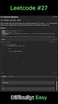 LeetCode 27: Remove Element - Python Solution in 3 Minutes
