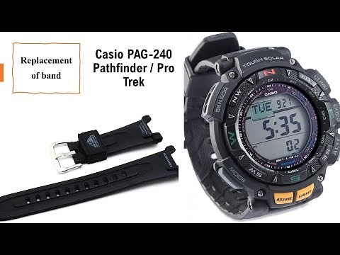 HOW TO REPLACE WATCH BAND FOR CASIO PAG-240 PATHFINDER / PRO TREK WATCH