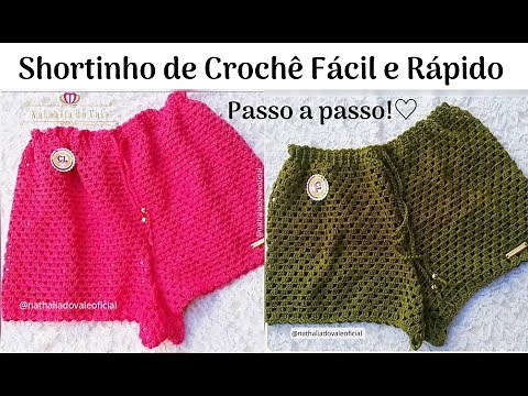 🎯 SHORT DE CROCHÊ FÁCIL E RÁPIDO - Passo a passo!♡