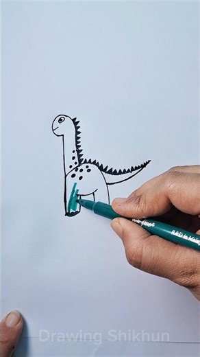 Amazing Pencil Dinosaur Drawing with Colorful Details | Creative Art Tutorial #drawing #art #shorts