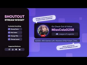 Animated Twitch Shoutout Widget for StreamElements & OBS Studio