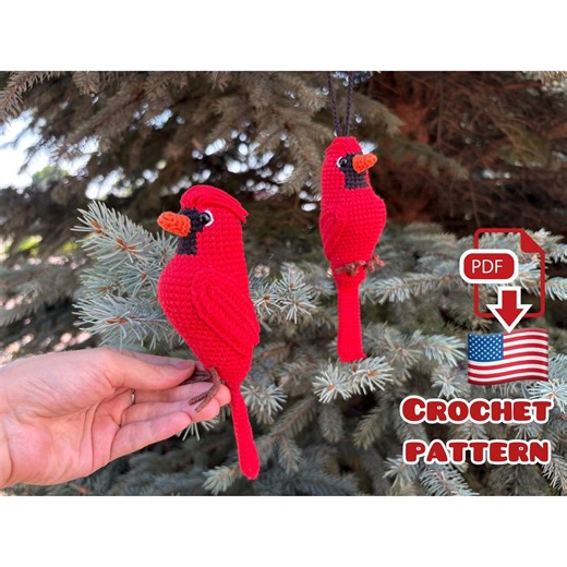 Cardinal Crochet Pattern, Red Cardinal - Etsy
