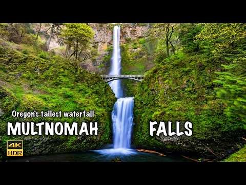 Multnomah Falls | Colombia River Gorge National Scenic Area Oregon USA 4K 60 FPS