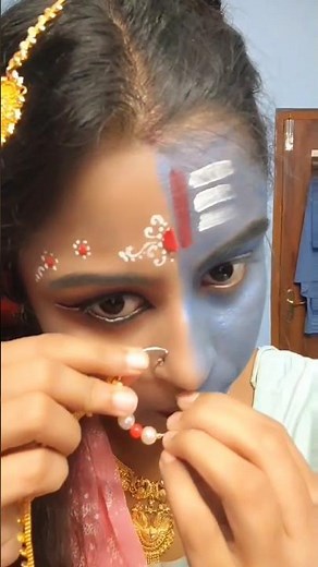 🙏 Lord Shiva & Parvati Mata makeup tutorial 🌸 mahadev ll ardhanariswar #shorts #makeup #mahadev