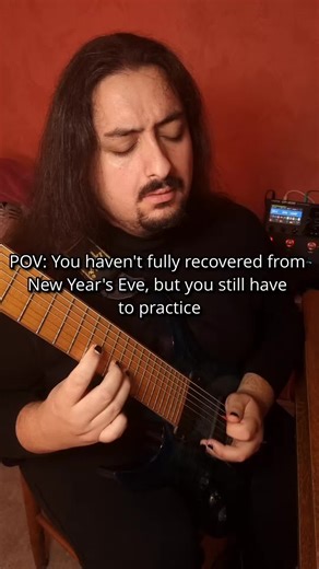 Late night, slow brain, but the hands remember. Eyes closed, full concentration, no shortcuts. Advanced guitar tapping, complex two-hand tapping pattern, high speed execution, clean articulation, precise timing. Working on finger independence, muscle memory, accuracy and control. Progressive guitar practice, technical playing, demanding tapping line pushed to tempo even while exhausted. This is about consistency, not inspiration. Practice through fatigue. Train the hands. Trust the technique.