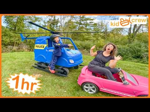 Police action compilation with spy, detective, helicopter, trucks and toys. Educational | Kid Crew